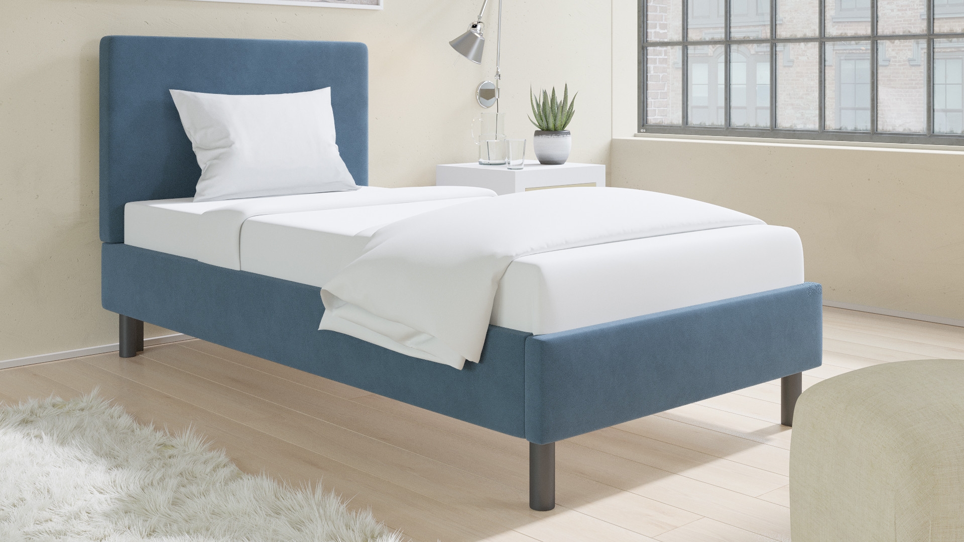 Tailored Platform Bed, Ocean Classic Velvet, Twin - Image 2