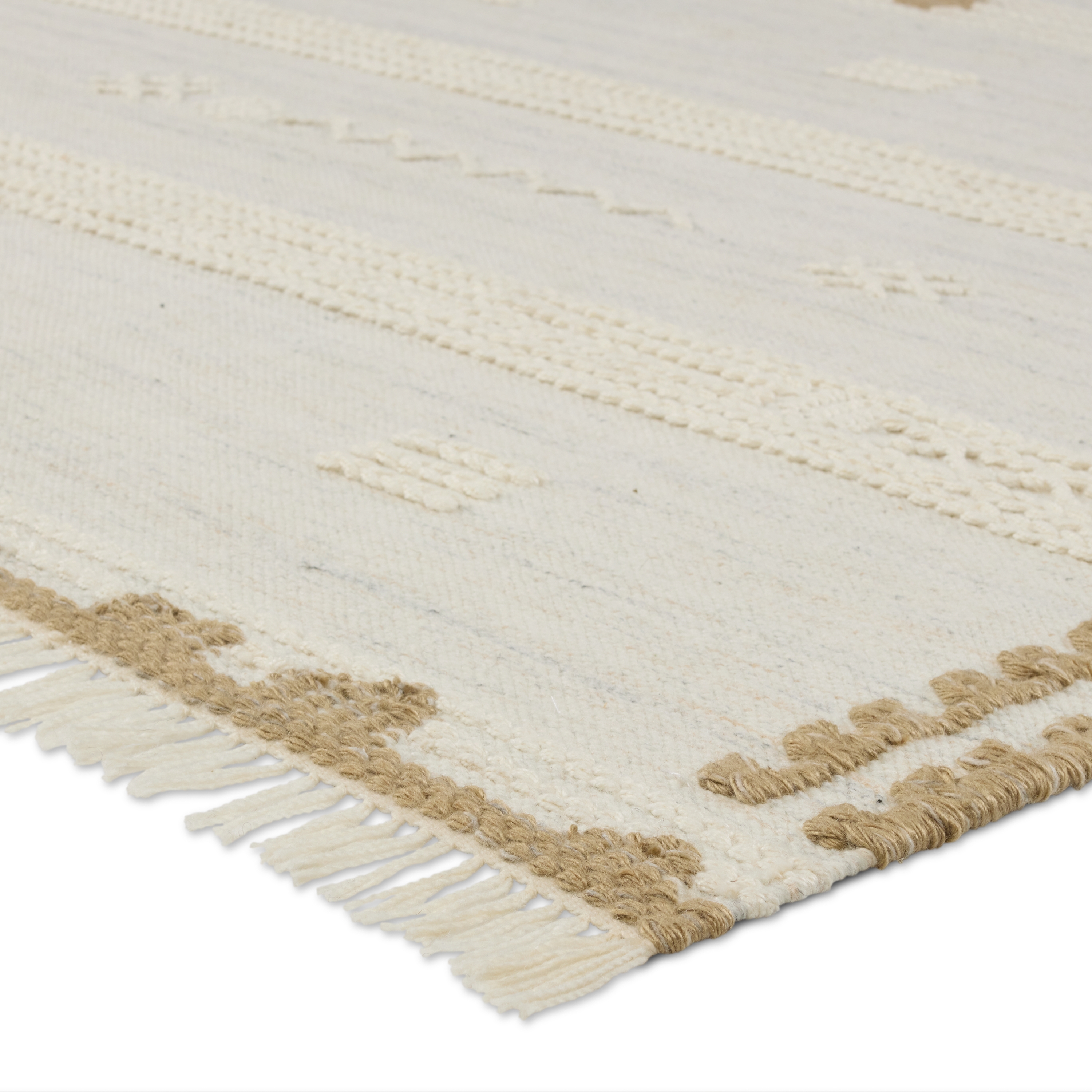 Noble Handmade Indoor/Outdoor Tribal Ivory/ Brown Area Rug (7'6"X9'6") - Image 1