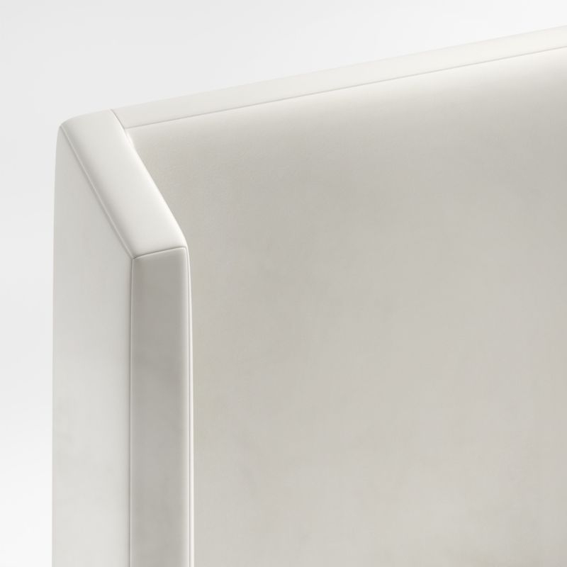Arden 60" Beige Upholstered King Headboard with Batten White Oak Bed Base - Image 1