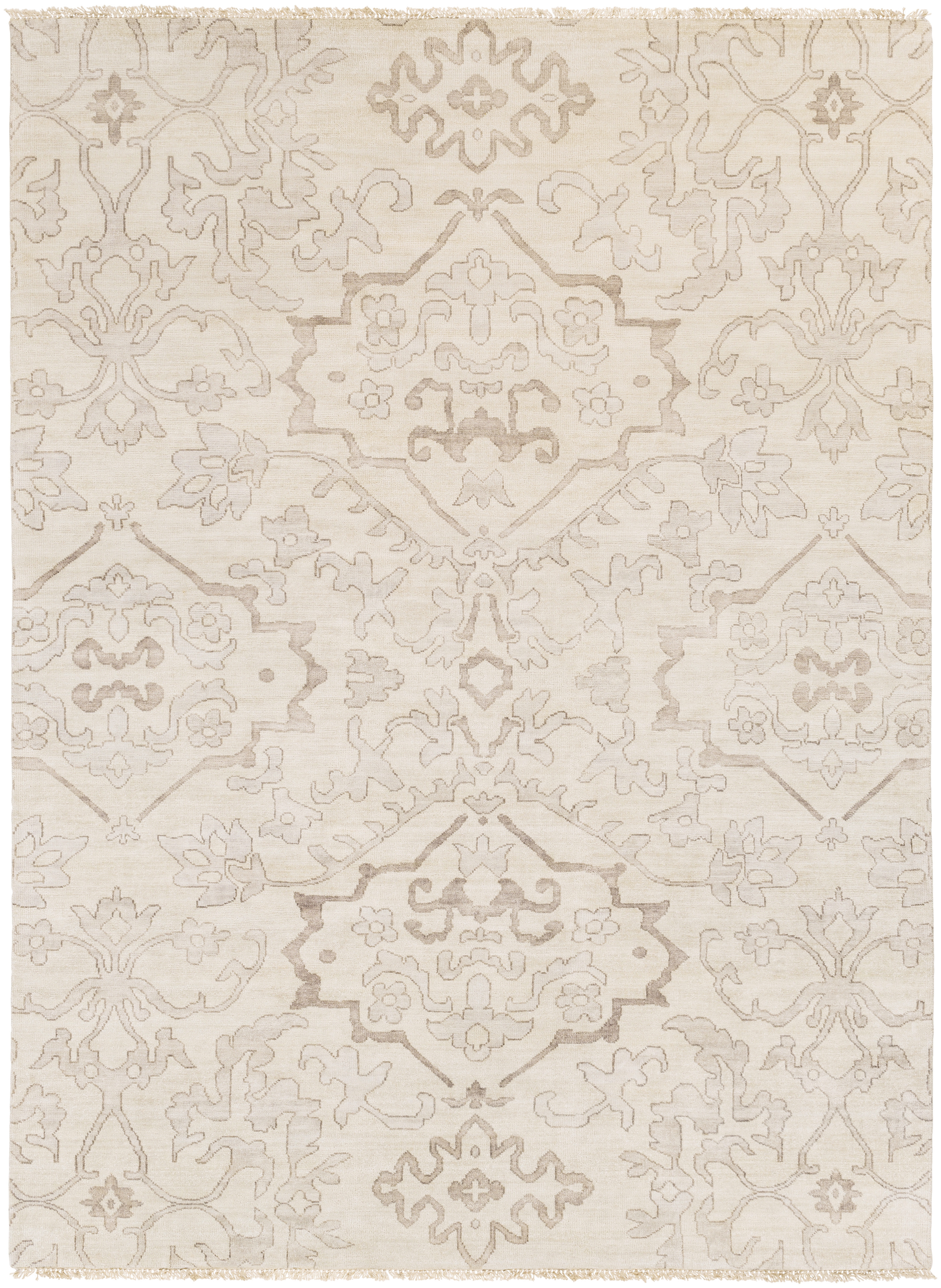 Hillcrest Beige Indoor 10' x 14' Handmade Rug - Image 0