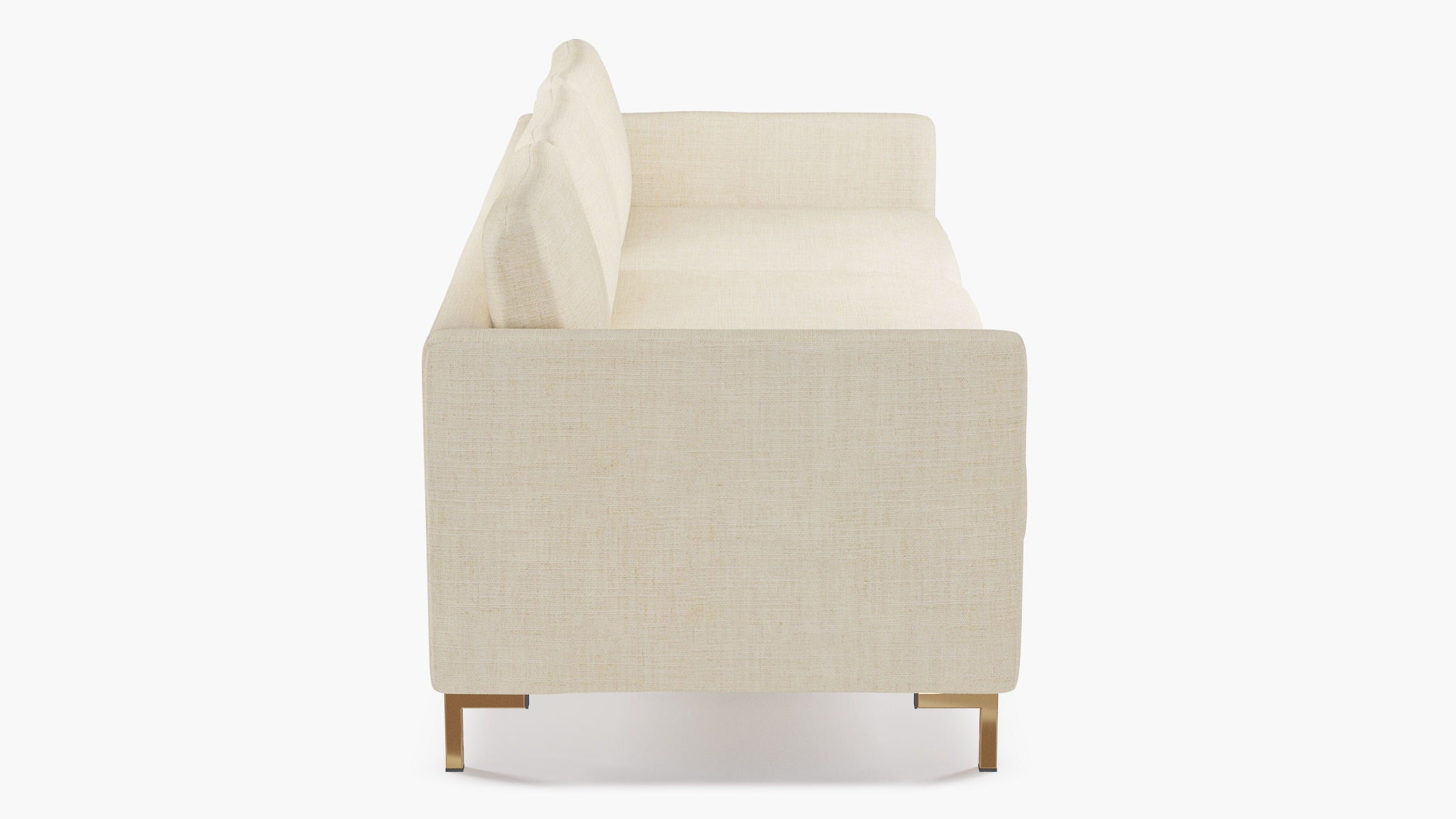 Modern Sofa, Talc Everyday Linen, Brass - Image 2