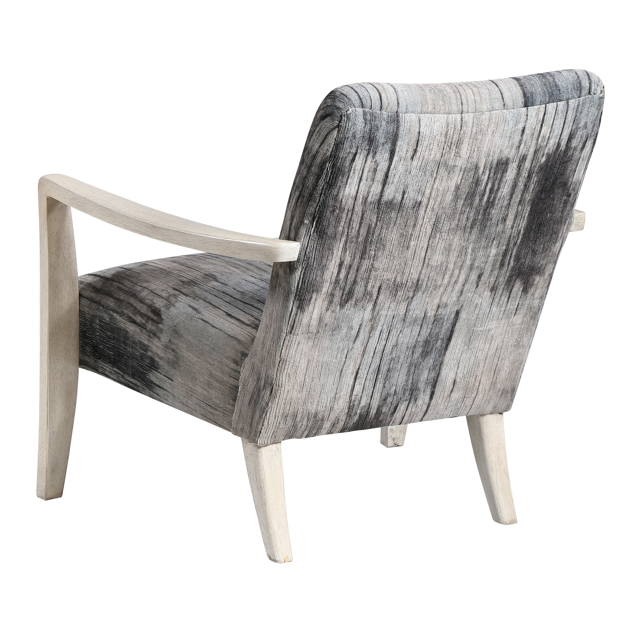 Watercolor Gray Chenille Accent Chair - Image 4