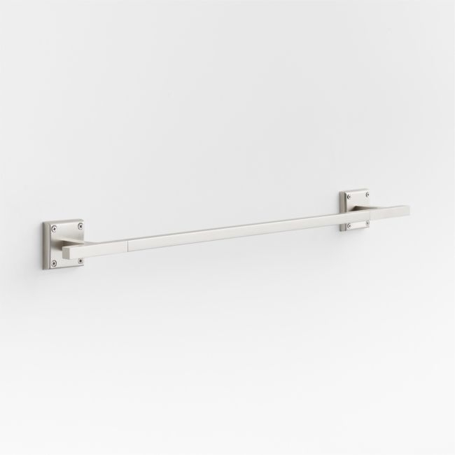 Square Edge Brushed Nickel Bath Towel Bar 24" - Image 0