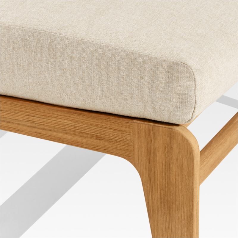 Kinney Teak Wood Outdoor Ottoman with Cushion - Image 5