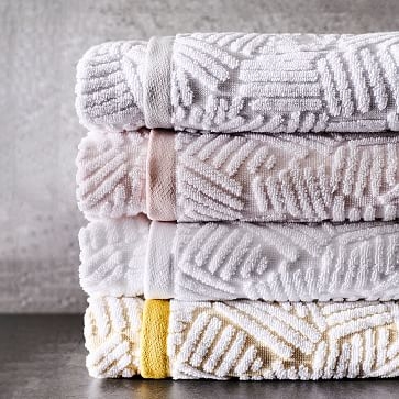 Organic Dashed Lines Sculpted Towel, Hand Towel, Dark Horseradish - Image 3