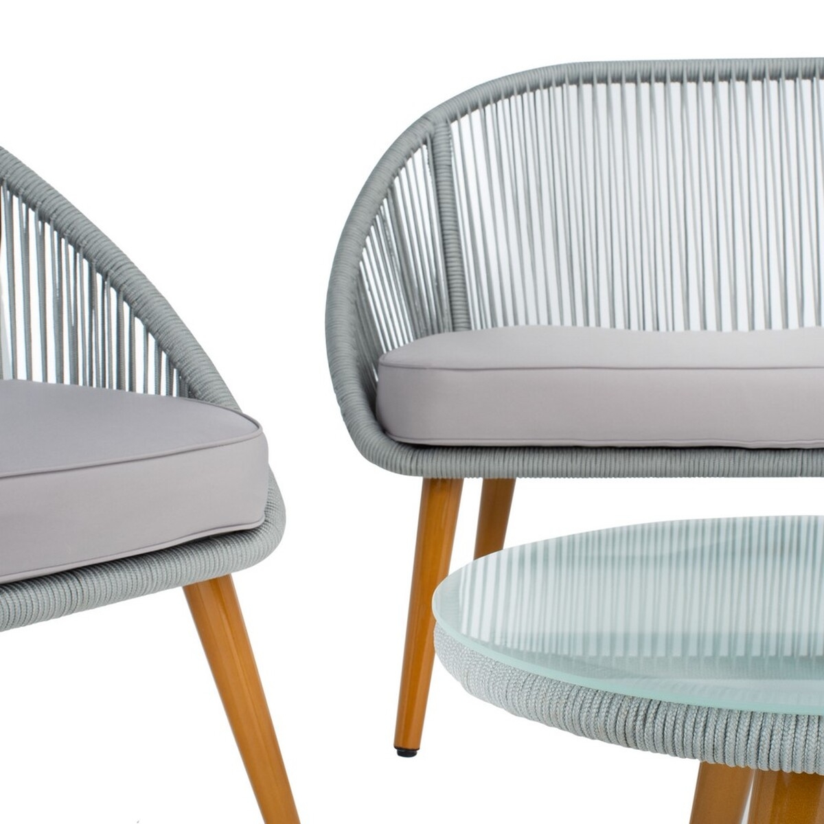 Halcott 4Pc Living Set - Grey / Grey - Safavieh - Image 3