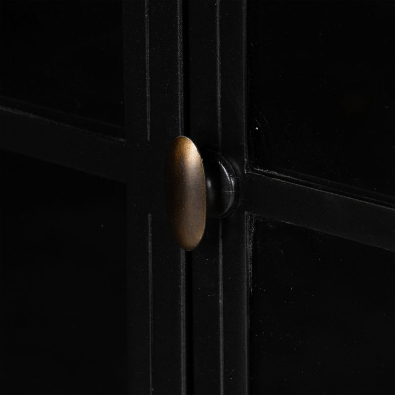Ventana 39" Black Metal and Glass Bar Cabinet - Image 6