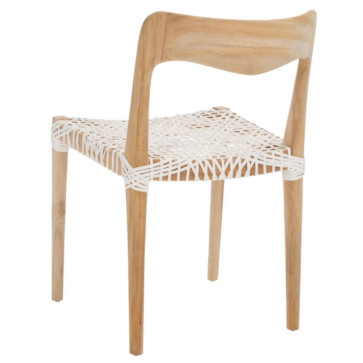 Sezja Leather Dining Chair - Off White / Natural - Safavieh - Image 8