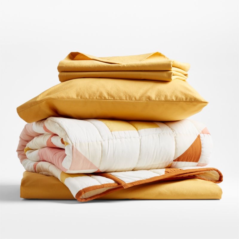 Heritage Pink Organic Cotton Baby Crib Quilt - Image 4