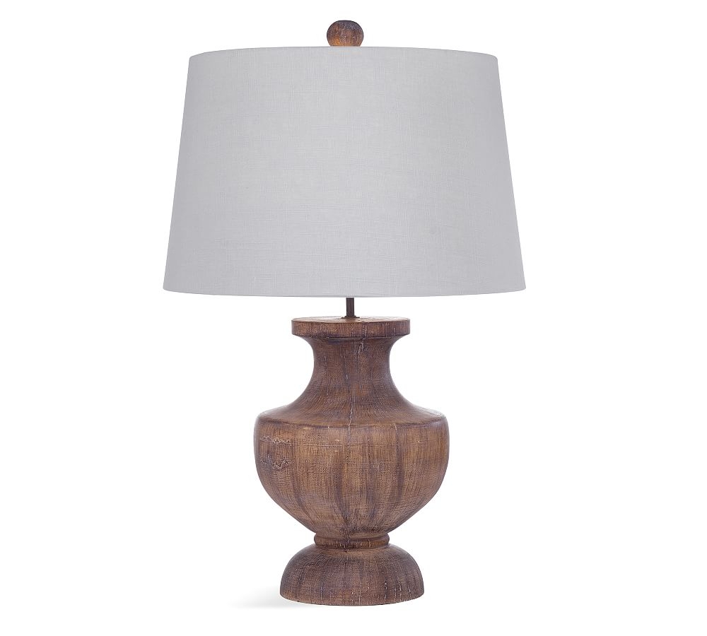 Shasta Wood Table Lamp, Distressed Brown - Image 0