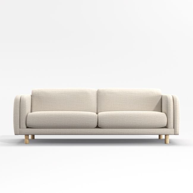 Pershing Curved-Arm 90" Sofa, Shale - Image 0