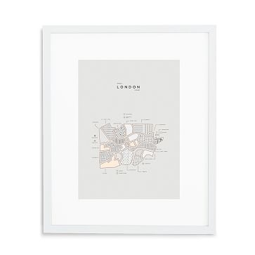 London Letterpressed Map Print, Natural Frame, 16"x20" - Image 2