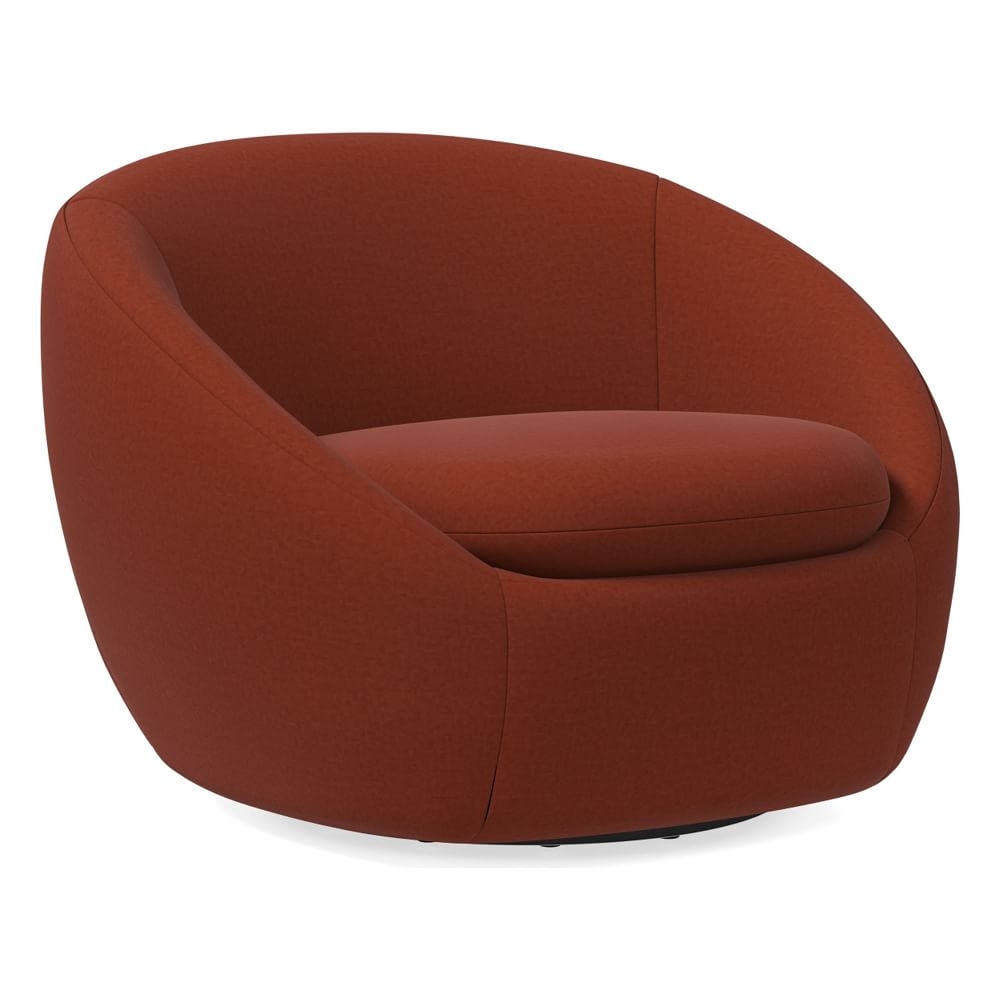 Cozy Swivel Chair, Poly, Distressed Velvet, Burnt Umber, Concealed Supports - Image 0