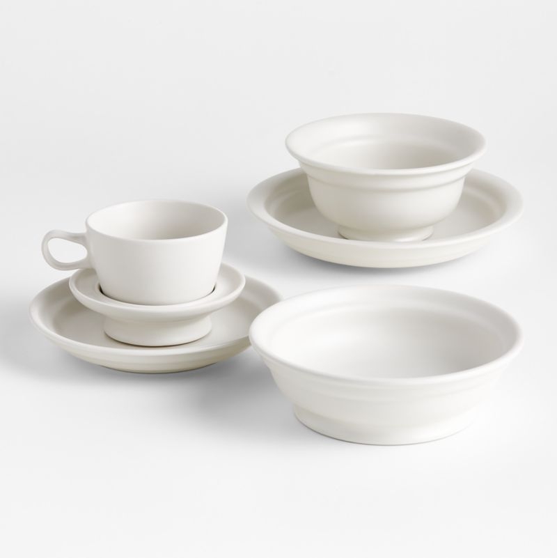 Jamesware White Stoneware 5-Piece Place Setting - Image 6
