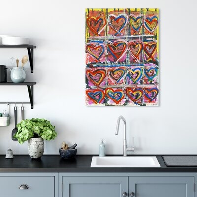 'Heart Yellow' -Wrapped Canvas Print on Canvas - Image 0