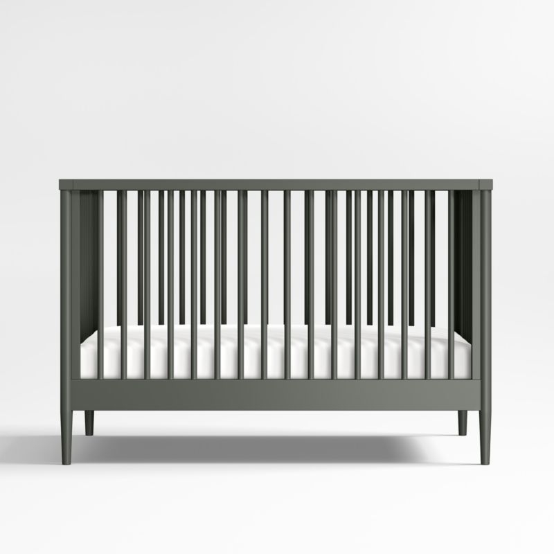 Hampshire Olive Green Wood Convertible Baby Crib - Image 1