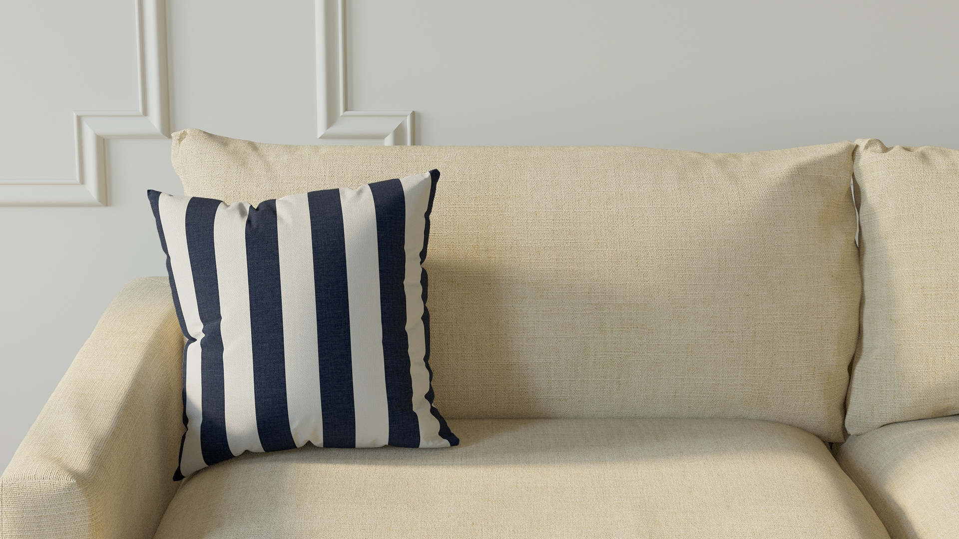 Throw Pillow 16", Navy Cabana Stripe, 16" x 16" - Image 2