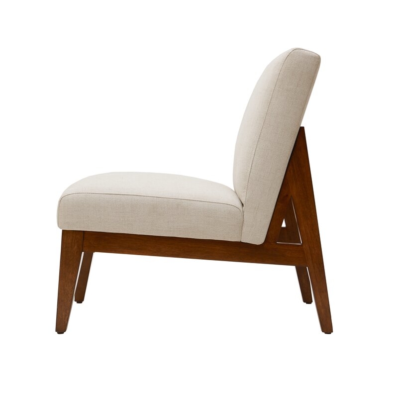 Emanuel Slant Back Slipper Chair, Cream - Image 1