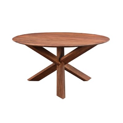 Round Table With Three Leg 60'', Made Of Wood - Walnut - Image 0