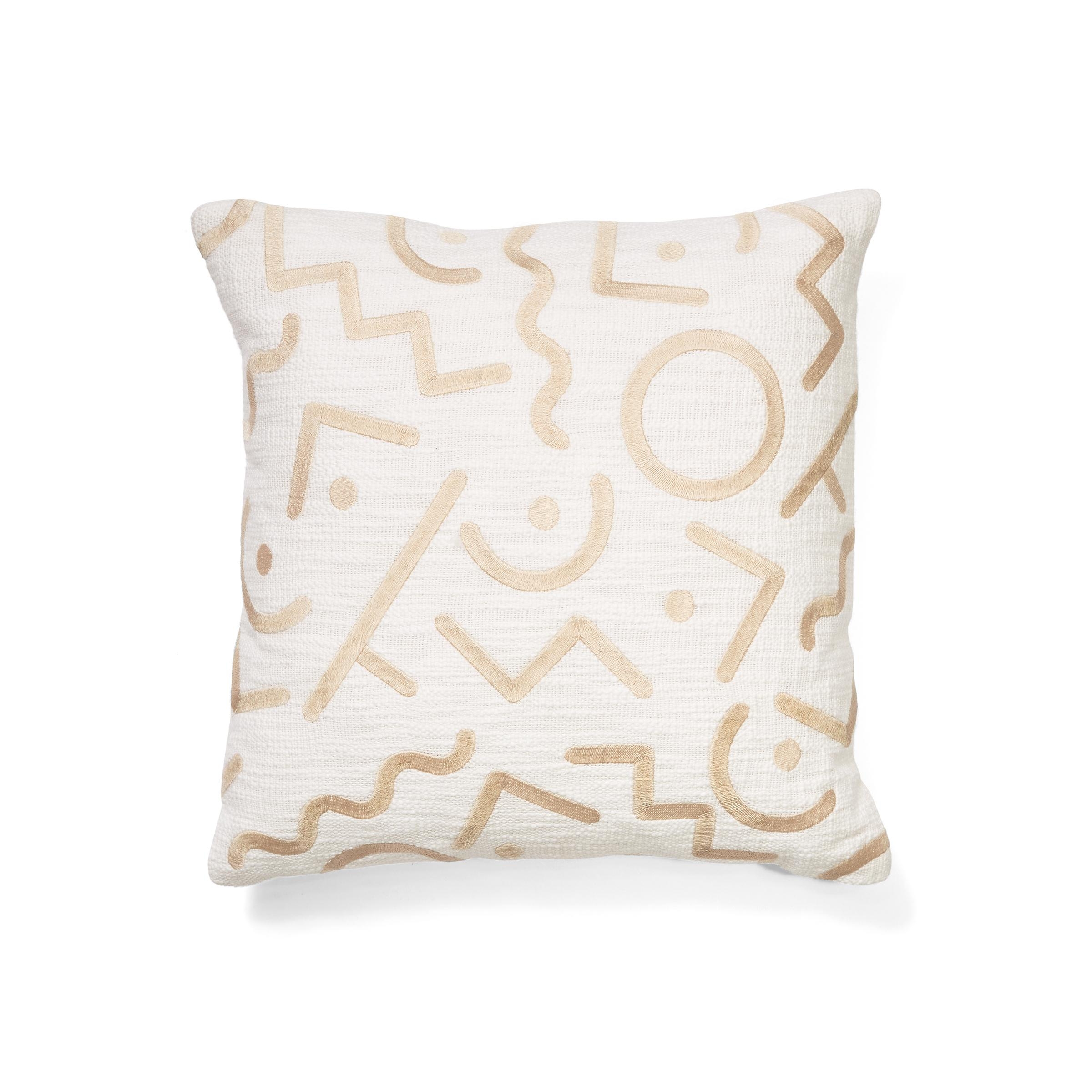 Ivory Recess Embroidered Pillow Cover in Mixed - Image 0