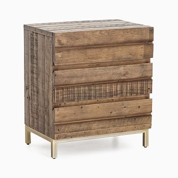 Reclaimed Wood + Iron Base Nightstand - Image 1