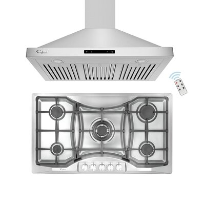 2 Piece Kitchen Package With 36" Gas Cooktop & 36" Ducted Wall Mount Range Hood - Image 0
