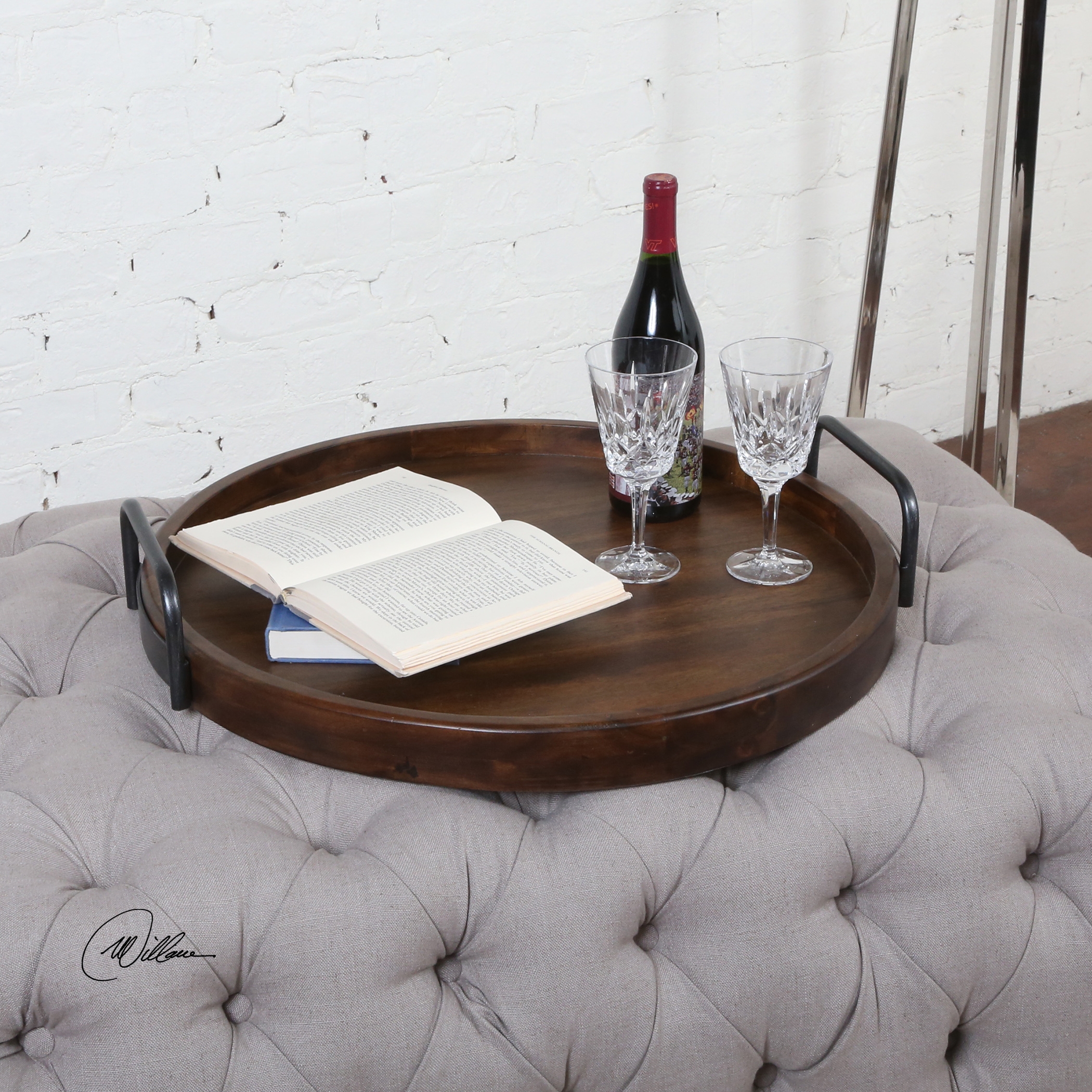 Reine Round Wooden Tray - Image 2