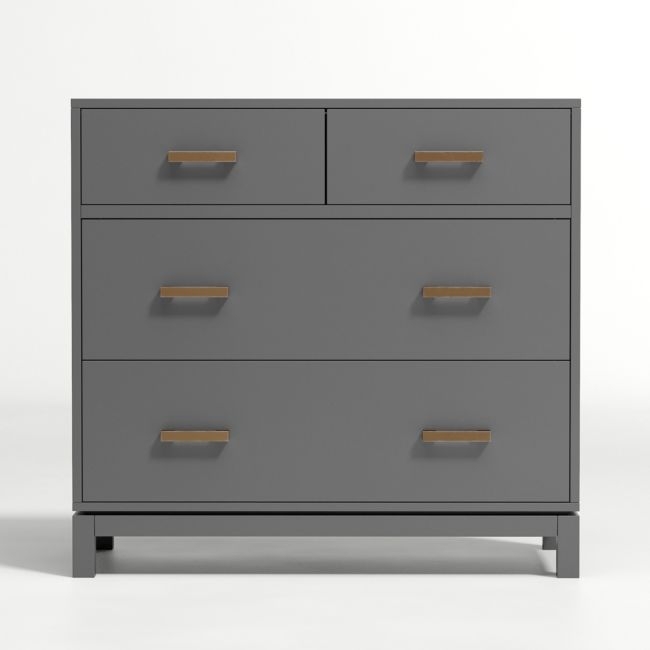 Parke Charcoal Wood 4-Drawer Kids Dresser Chest - Image 0