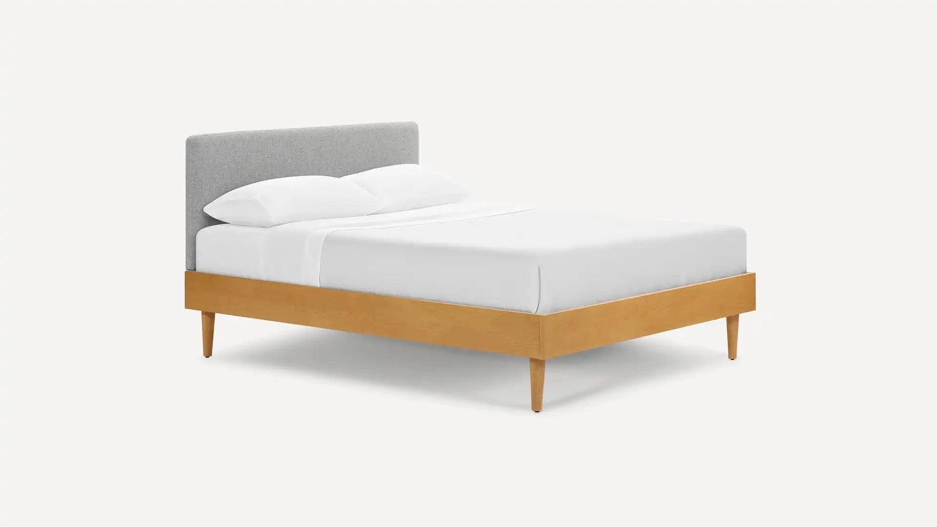 Chorus Bed with Upholstered Headboard - King / Papyrus/Oak / Straight - Image 8