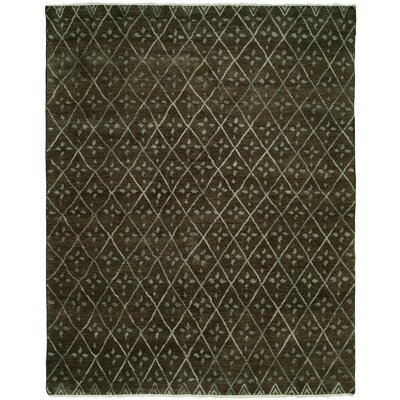 Venita Geometric Hand Knotted Wool Brown Area Rug - Image 0