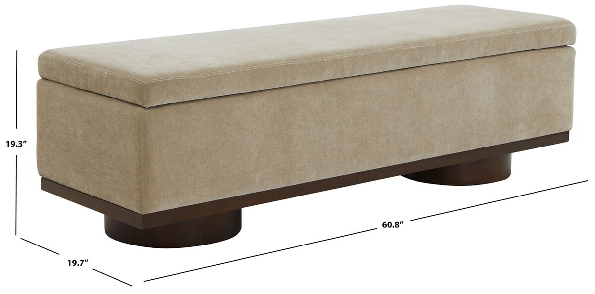 Vianna Boucle Bench - Light Brown / Walnut - Image 5