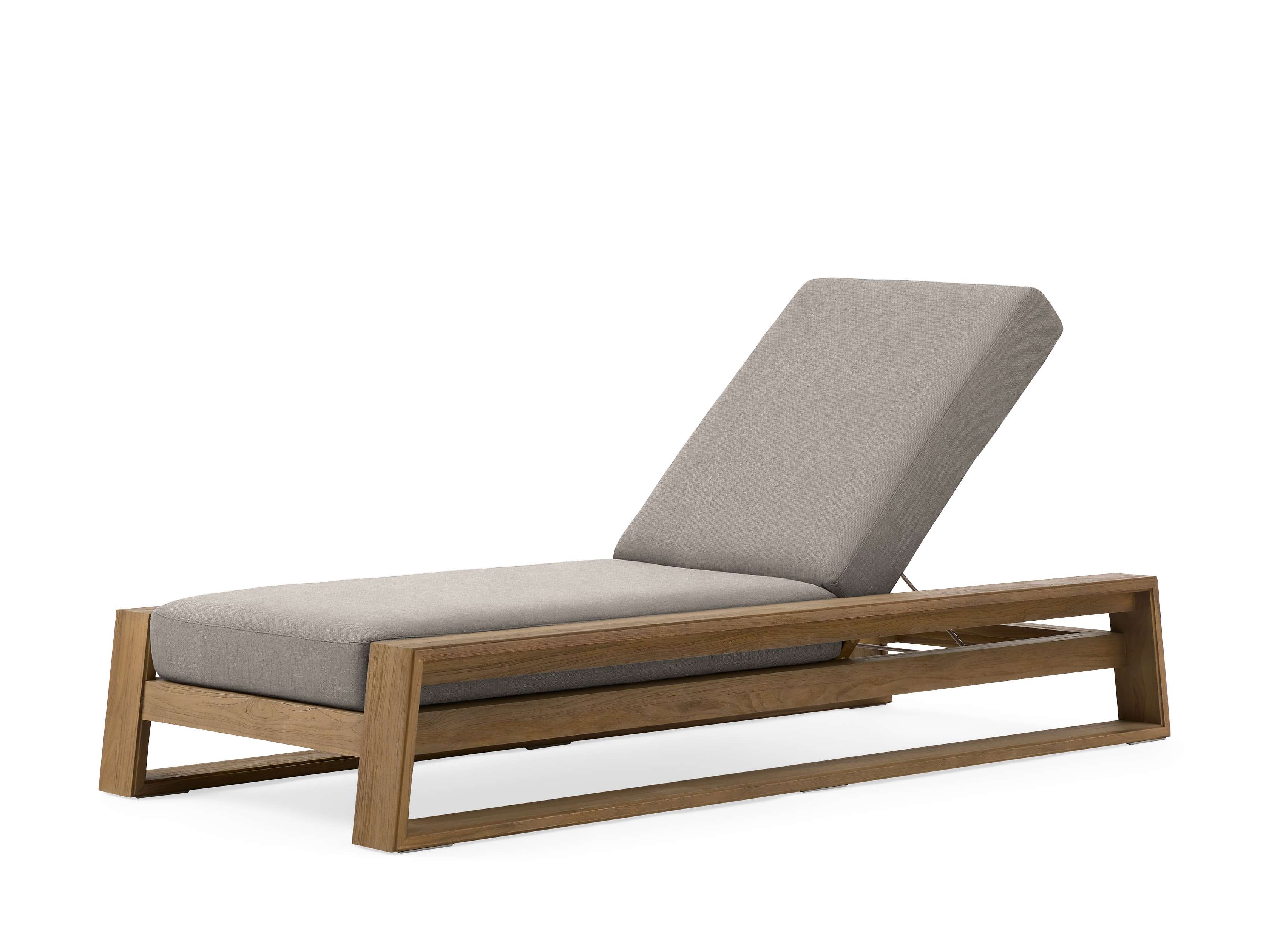 Canyon Outdoor Chaise Teak in Natural  Starboard Zinc/Weathered Fawn - Image 0
