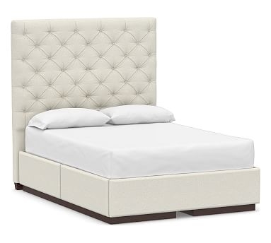 Lorraine Upholstered Tall Headboard and Side Storage Platform Bed, Queen, Performance Boucle Oatmeal - Image 0