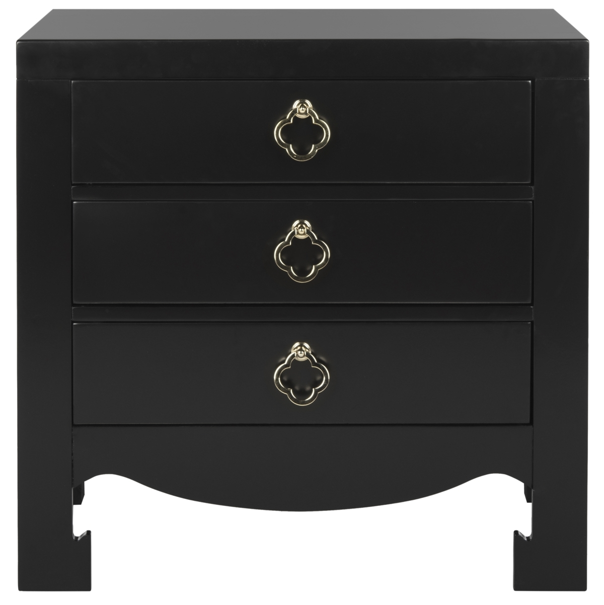 Nero 3 Drawer Nightstand - Black - Safavieh - Image 0
