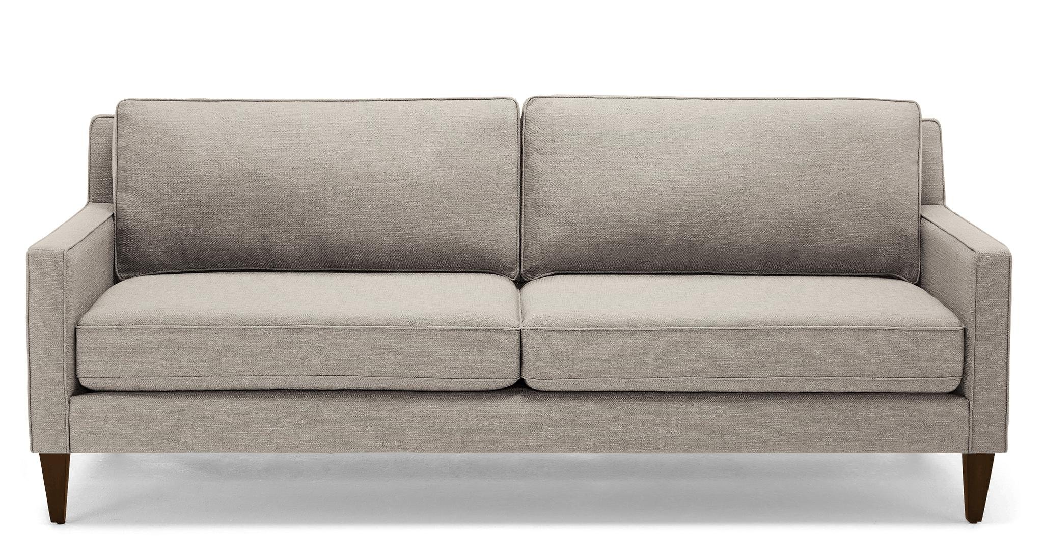 Gray Levi Mid Century Modern Sofa - Bloke Cotton - Mocha - Image 0