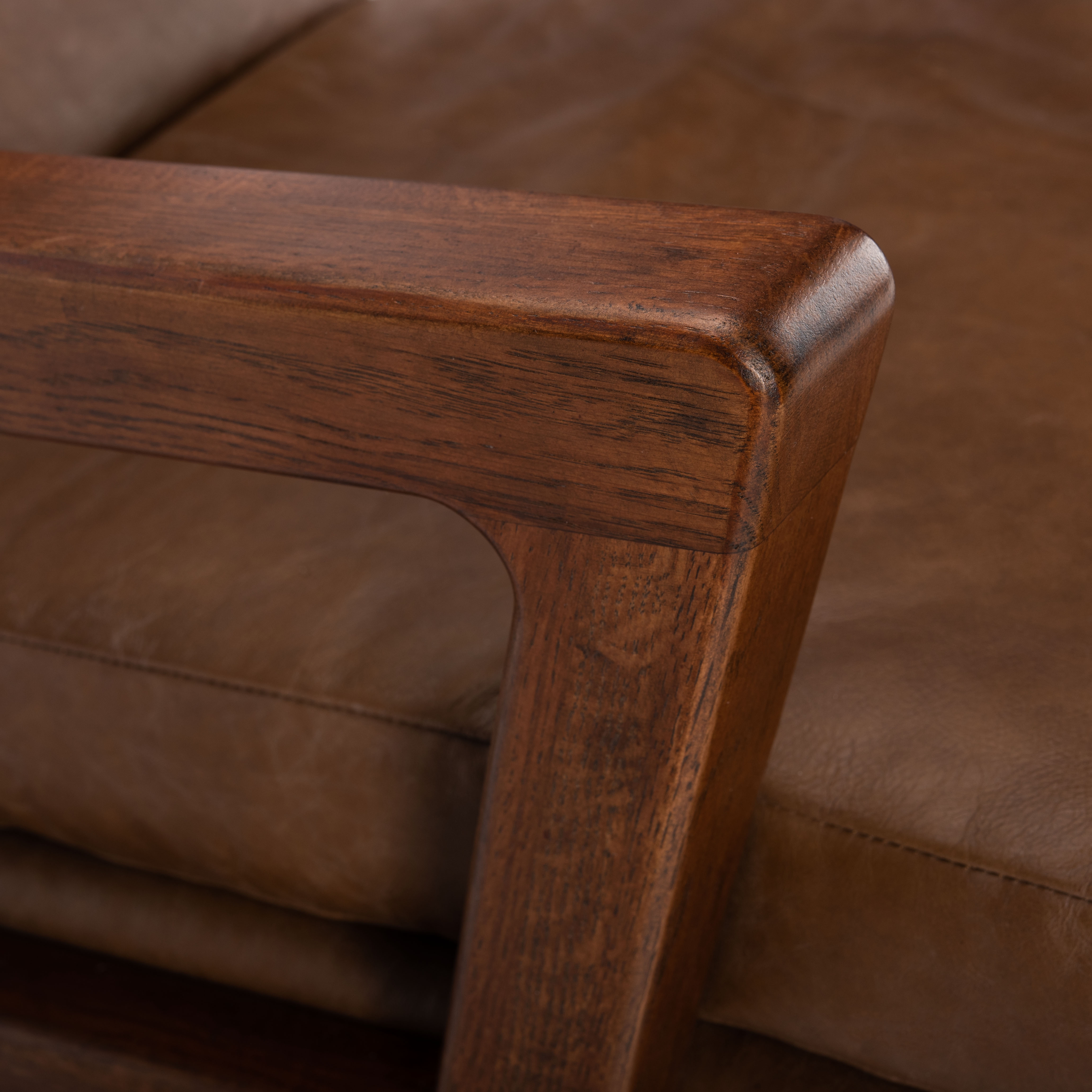Damien Swivel Arm Chair - Chocolate/Dark Walnut - Arlo Home - Image 3