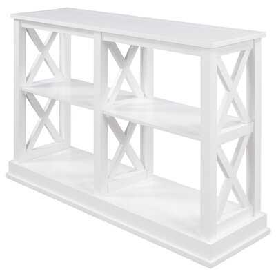 Console Table With 3-Tier Open Storage Spaces And X" Legs" - Image 0