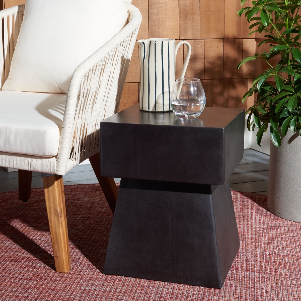 Zen In/Outdoor Accent Stool - Black - Safavieh - Image 7