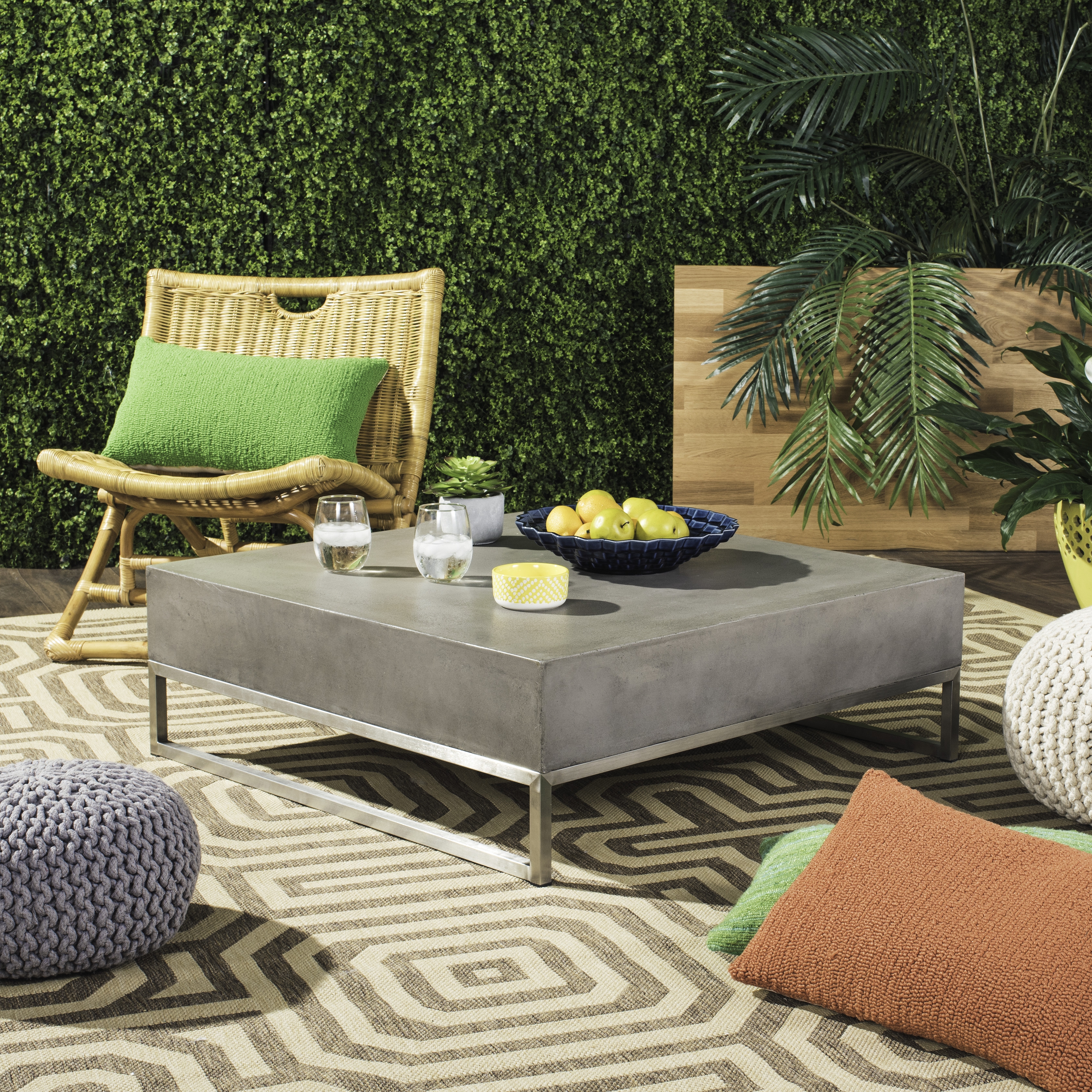 Eartha Indoor/Outdoor Mod Concrete Coffee Table - Image 6
