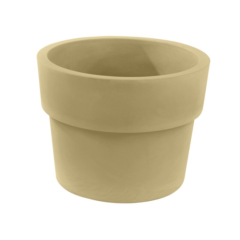Vondom Vaso Resin Planter Box Color: Beige, Size: 9.25" H x 11.75" W x 11.75" D - Image 0