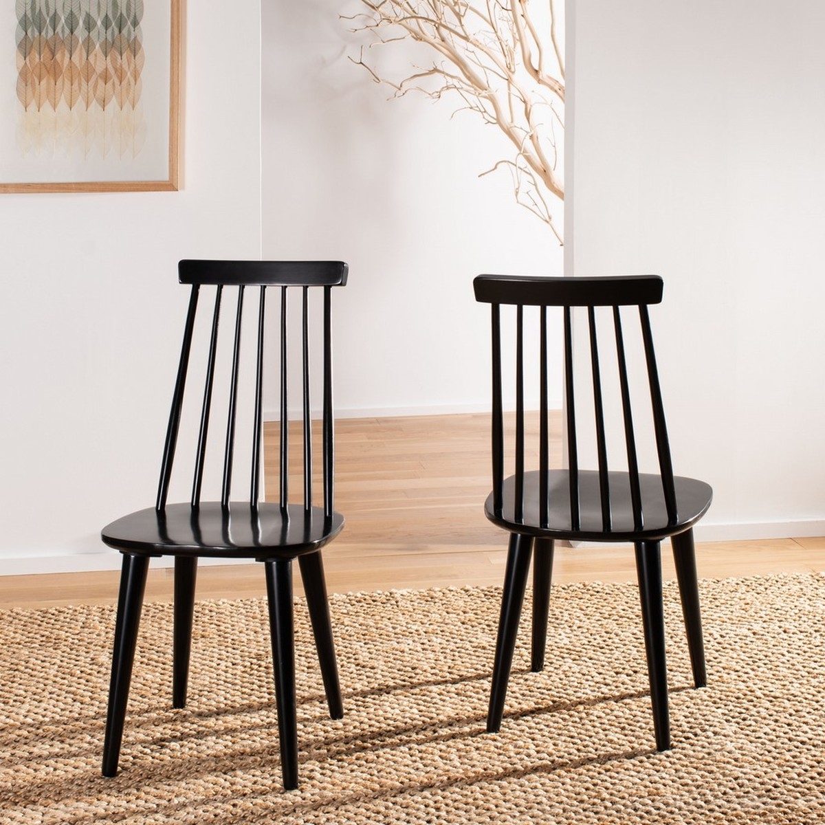 Steffon Spindle Side Chair, Black, Set of 2 - Image 2