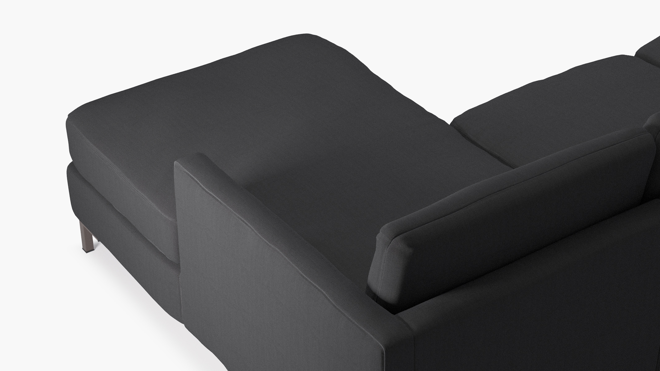 Right Facing Modern Sectional, Slate Linen, Bronze - Image 4