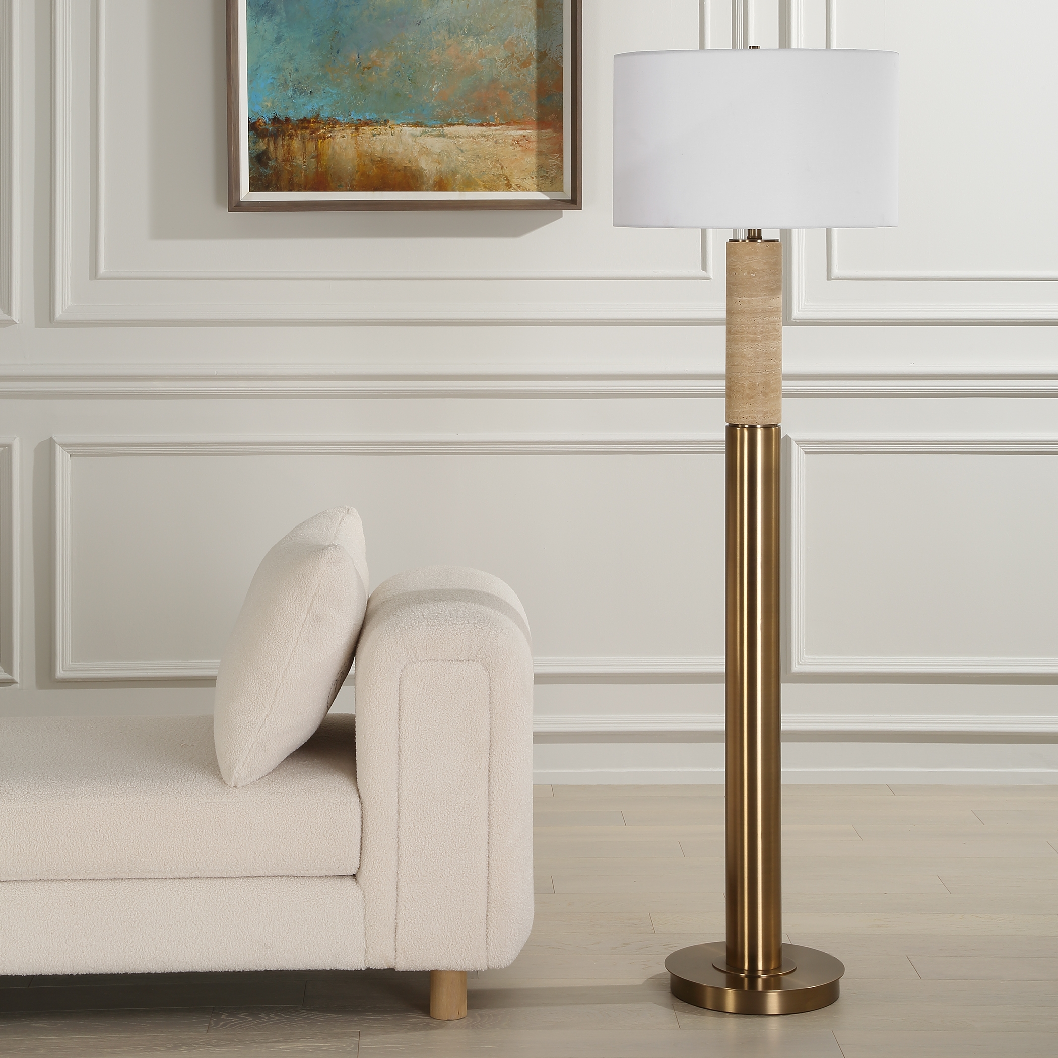 Knox Travertine Floor Lamp - Image 2