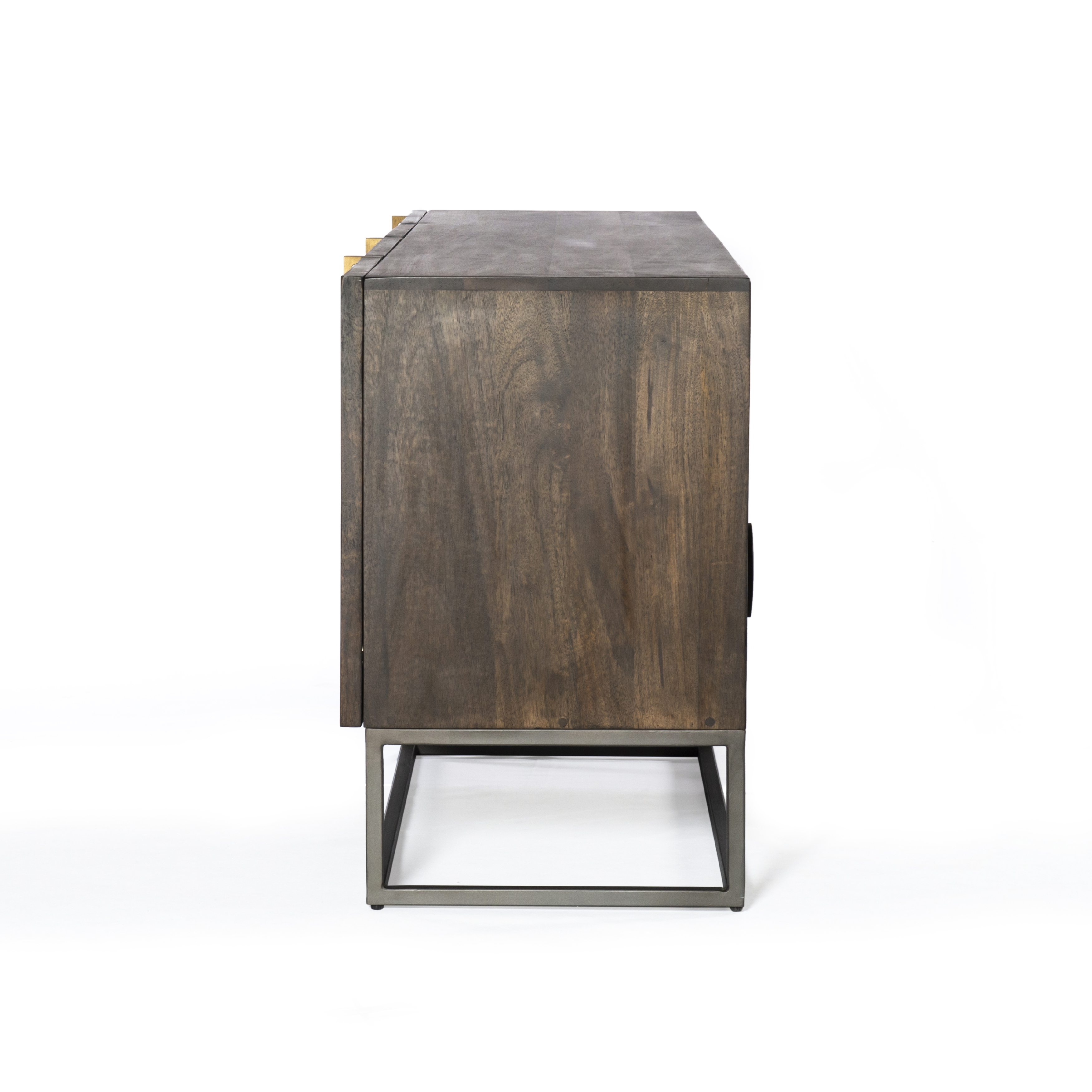 Kelby Media Console-Carved Vintage Brown - Image 4