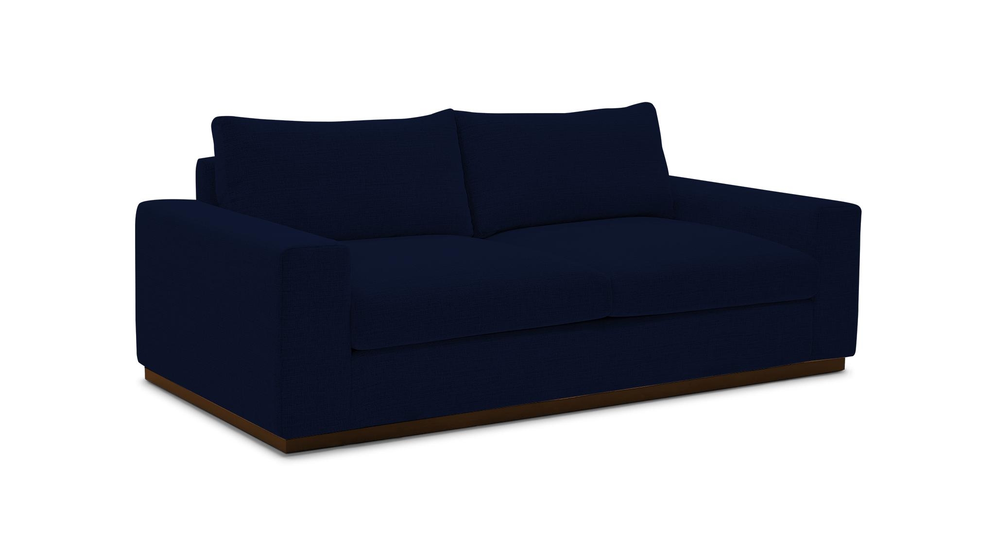 Blue Holt Mid Century Modern Sofa - Royale Cobalt - Mocha - Image 1
