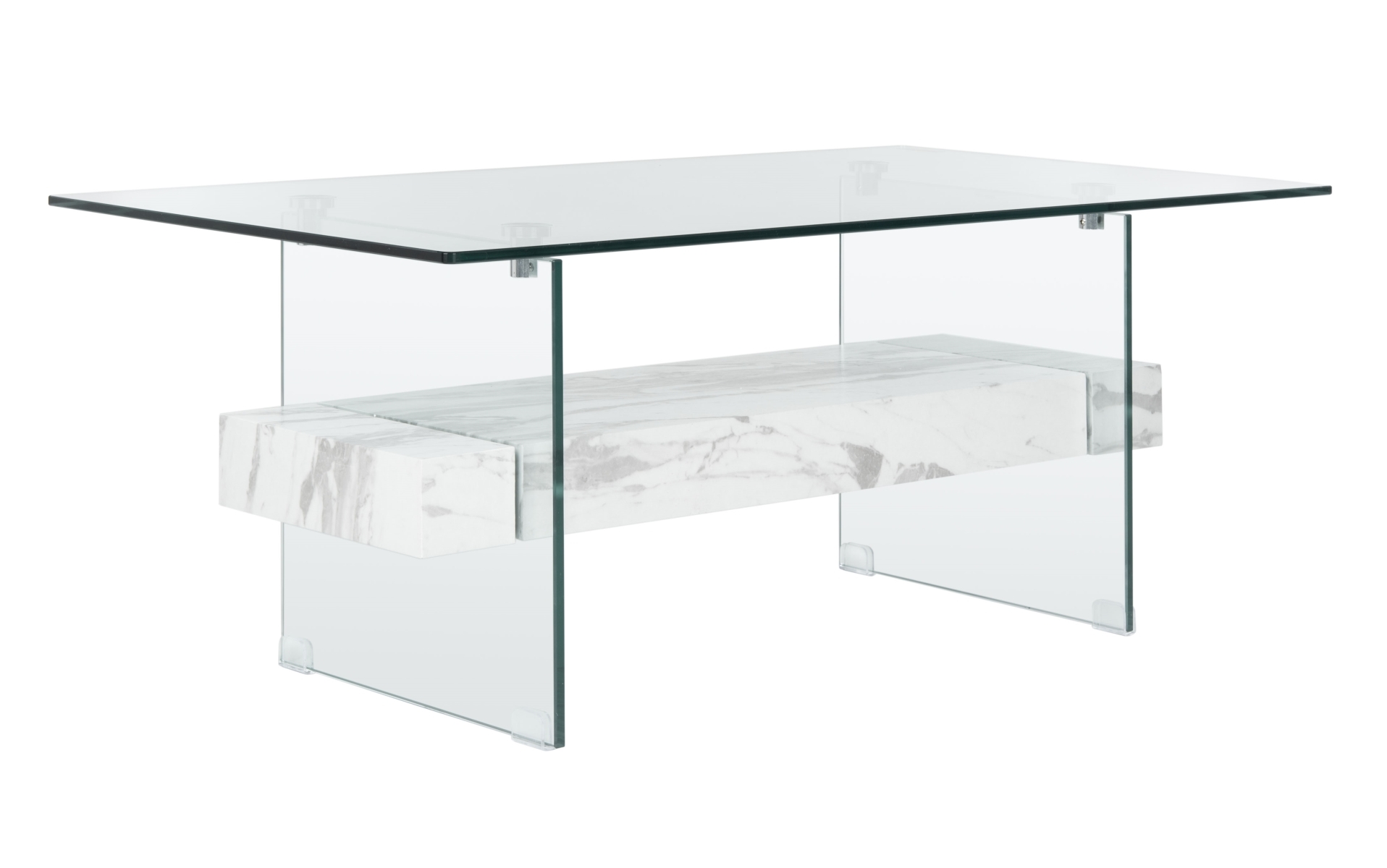 Kayley Coffee Table - Glass / White - Safavieh - Image 3