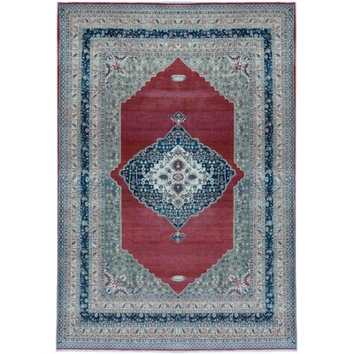 One-of-a-Kind Hand-Knotted Blue/Red 9'11" x 14'4" Wool Area Rug - Image 0