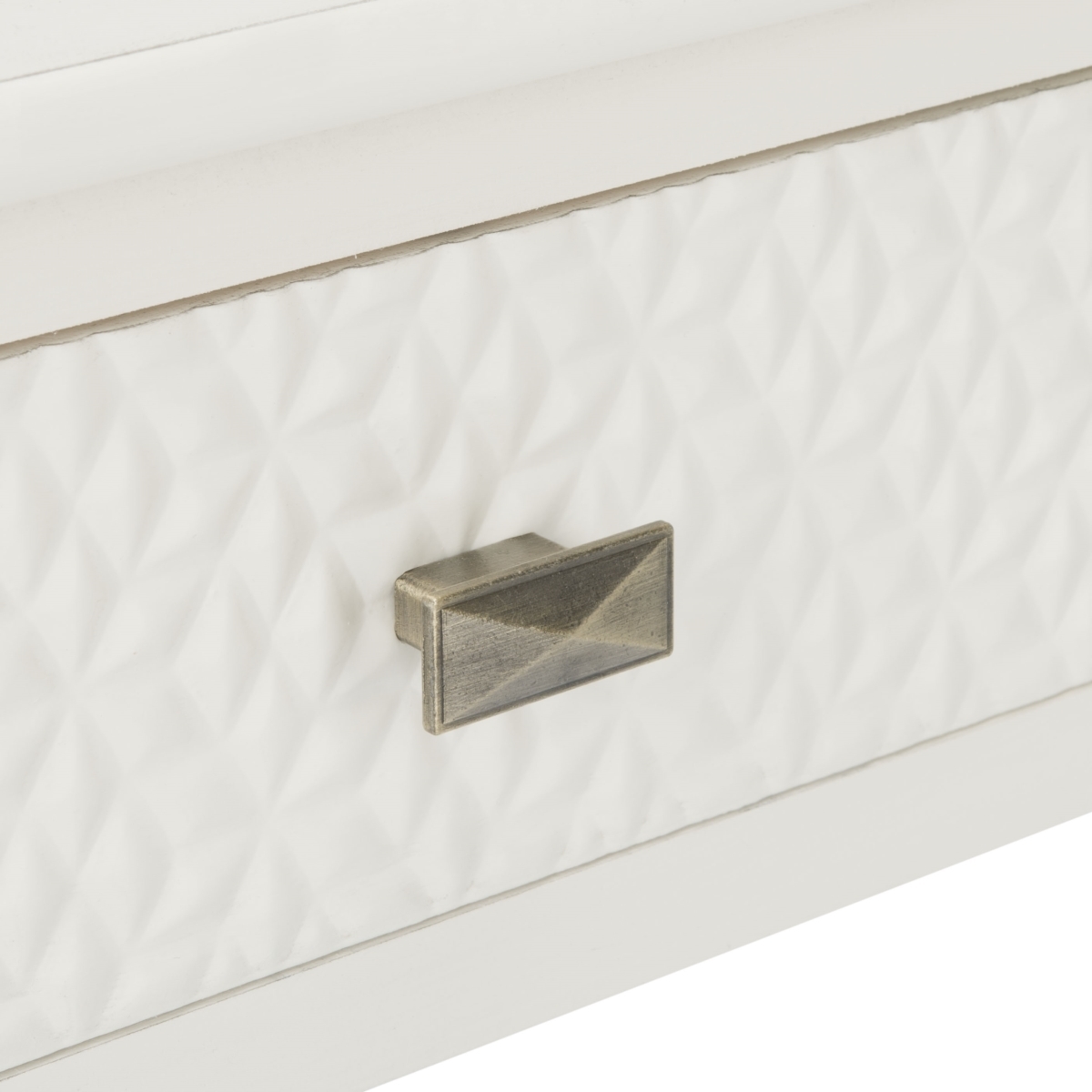 Halton 1 Drawer Accent Table - Distressed / White - Safavieh - Image 3