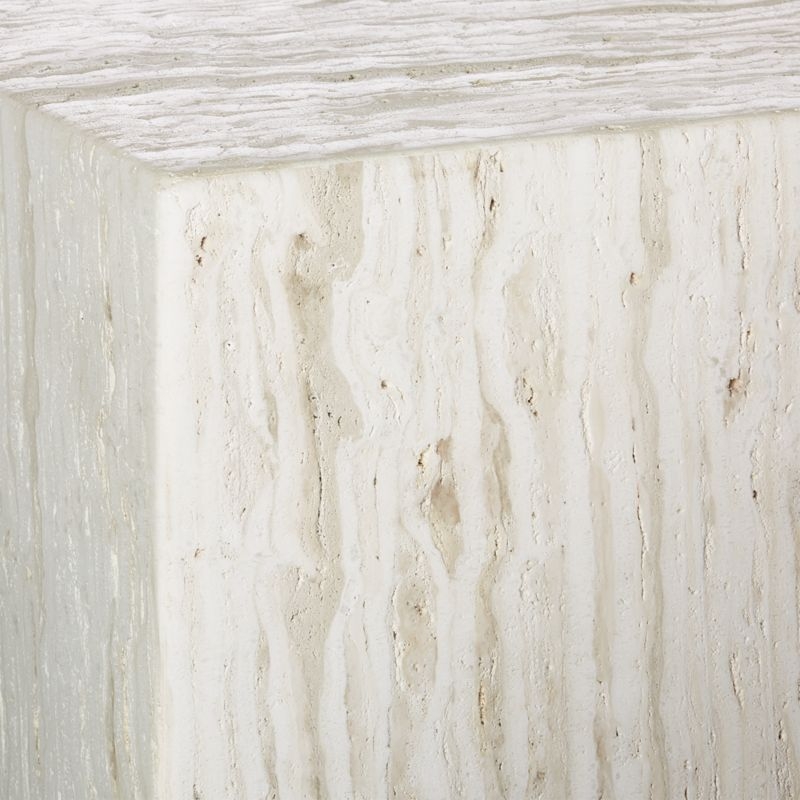 Carmelo Travertine Side Table RESTOCK Early July 2022 - Image 3