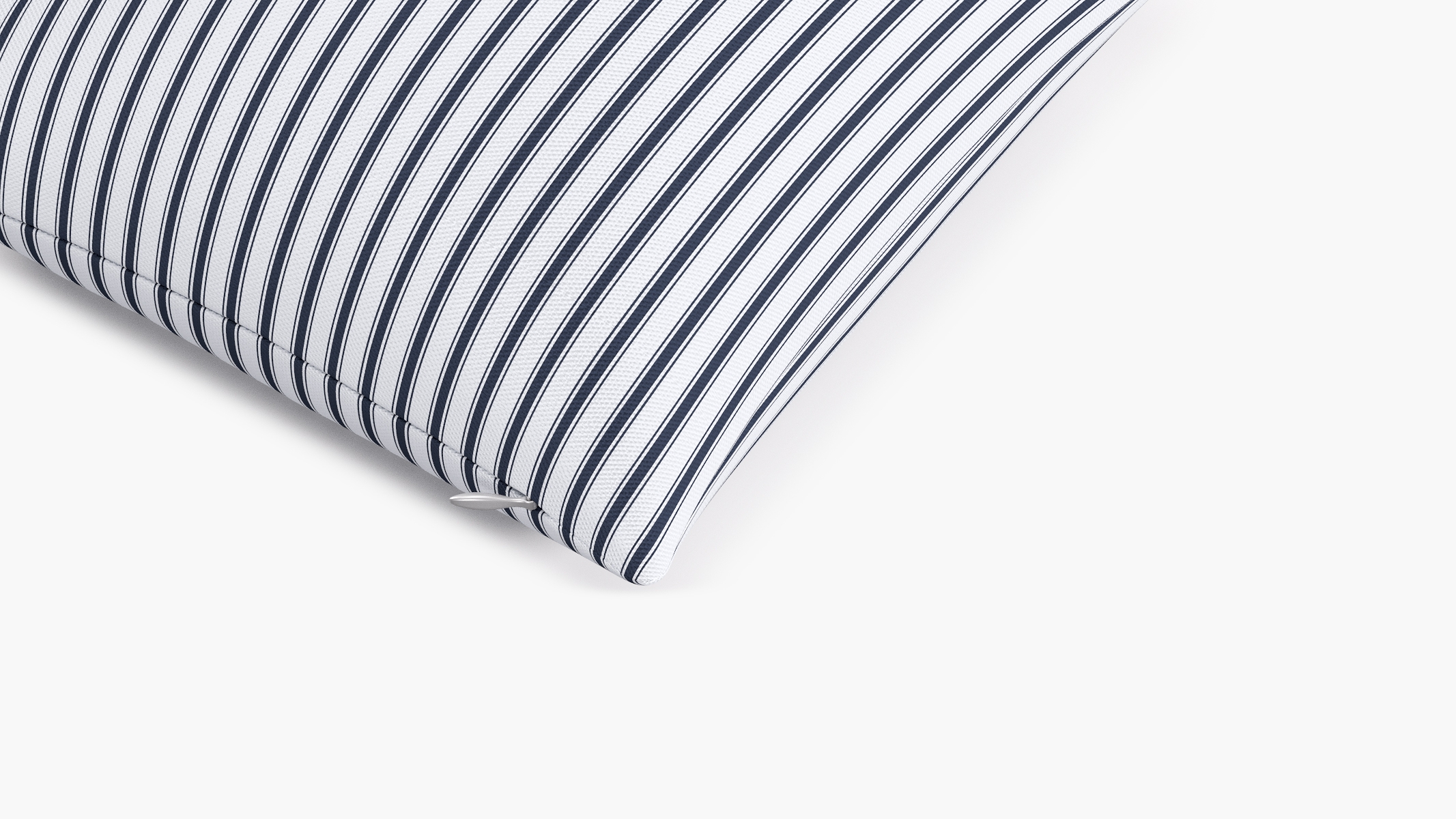 Throw Pillow 16", Navy Classic Ticking Stripe, 16" x 16" - Image 1